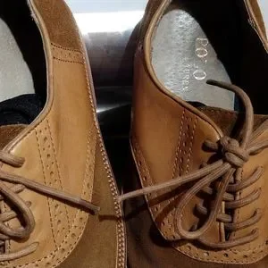 Polo by Ralph Lauren men\'s tan and brown leather and suede 2 tone classic laceup Polo Ralph Lauren | Shoes | Polo By Ralph Lauren Mens Tan  main image 2